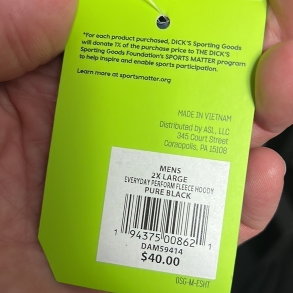 DSG black polyester black hoodie XXL. NWT - Picture 3 of 8